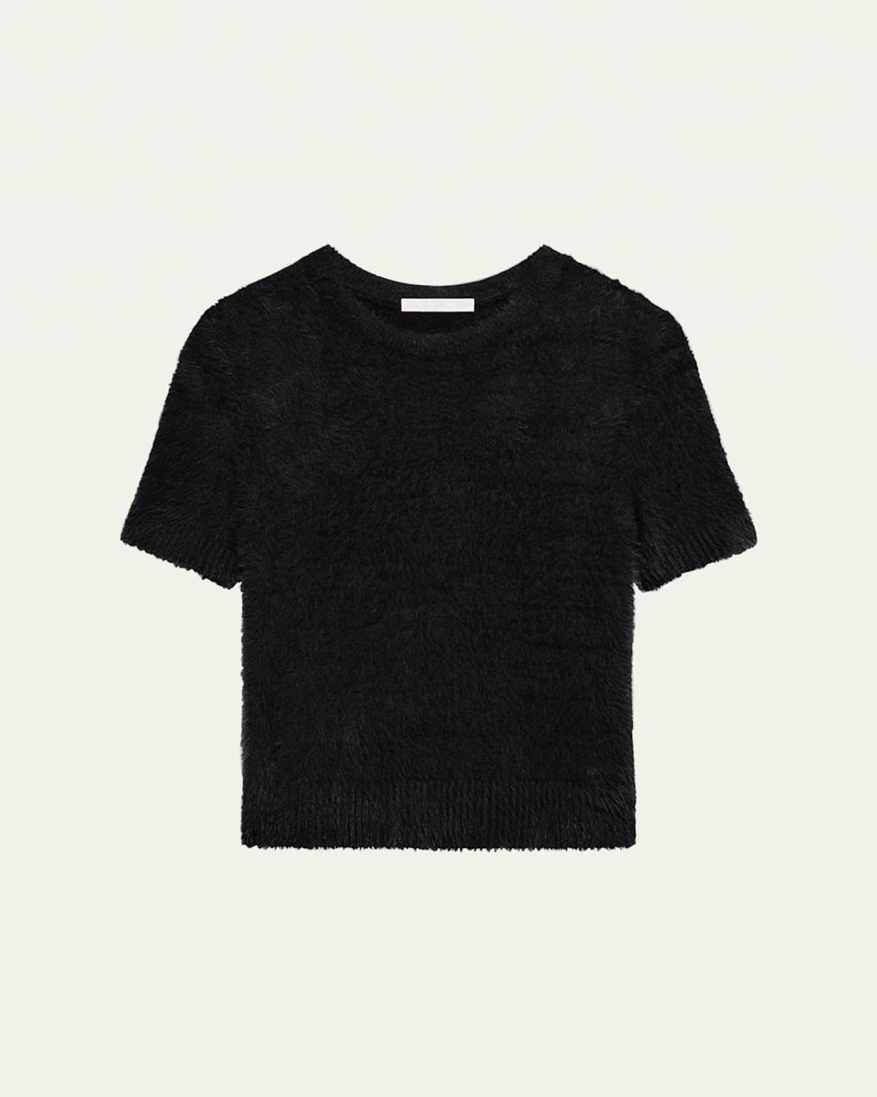 Cropped Eyelash Knit T
